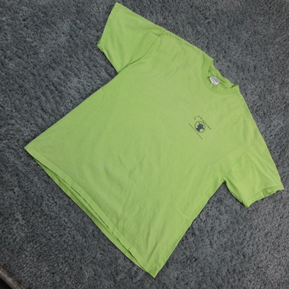 Seafood Graphic Slogan Shirt Mens XL Green Big Mussels Legs Tails Hanes Beefy-T - Picture 2 of 13
